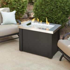 Stainless Steel Providence Rectangular Gas Fire Pit Table